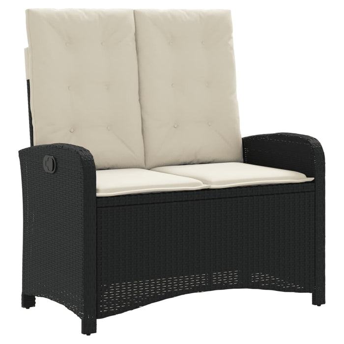 Set mobilier de grădină cu perne, 2 piese, negru, poliratan - WALTI WALTI