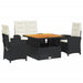 Set mobilier de grădină cu perne, 4 piese, negru, poliratan - WALTI WALTI