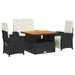 Set mobilier de grădină cu perne, 4 piese, negru, poliratan - WALTI WALTI