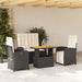 Set mobilier de grădină cu perne, 4 piese, negru, poliratan - WALTI WALTI