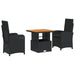 Set mobilier de grădină cu perne, 3 piese, negru, poliratan - WALTI WALTI