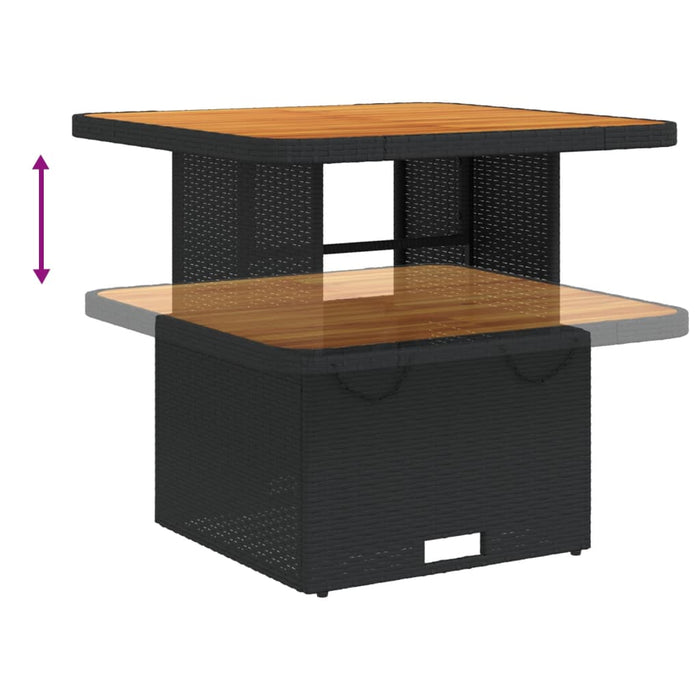 Set mobilier de grădină cu perne, 3 piese, negru, poliratan - WALTI WALTI