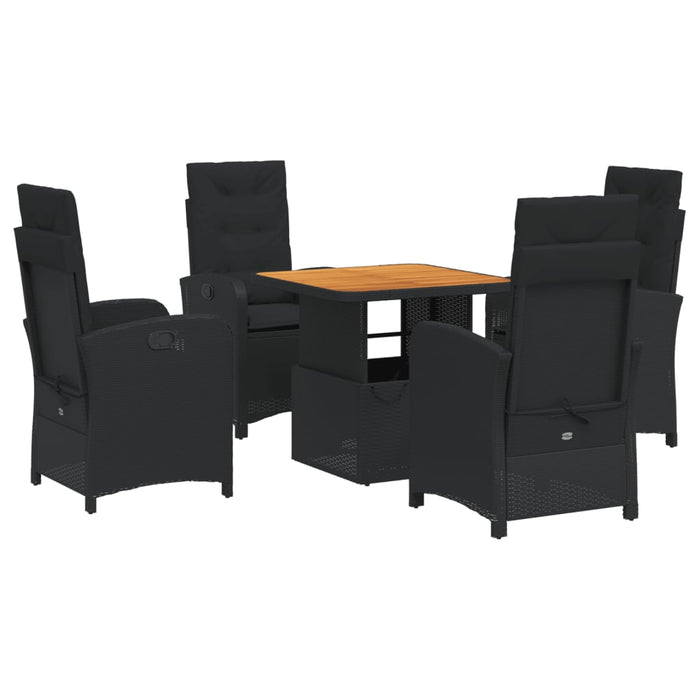 Set mobilier de grădină cu perne, 5 piese, negru, poliratan - WALTI WALTI