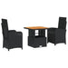 Set mobilier de grădină cu perne, 3 piese, negru, poliratan - WALTI WALTI