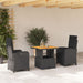 Set mobilier de grădină cu perne, 3 piese, negru, poliratan - WALTI WALTI