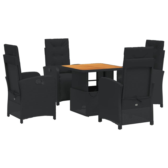 Set mobilier de grădină cu perne, 5 piese, negru, poliratan - WALTI WALTI