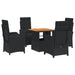 Set mobilier de grădină cu perne, 5 piese, negru, poliratan - WALTI WALTI