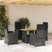 Set mobilier de grădină cu perne, 5 piese, negru, poliratan - WALTI WALTI