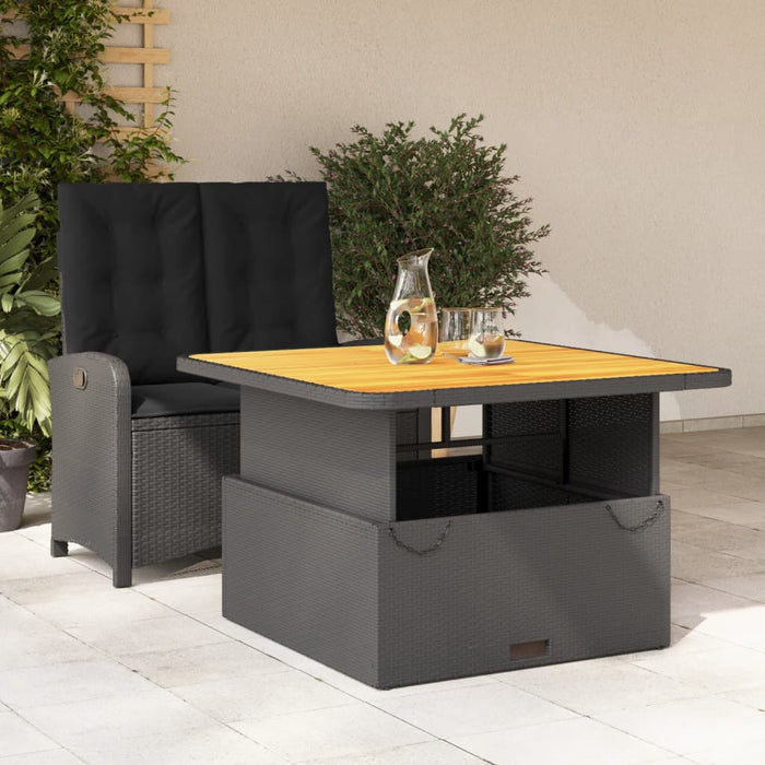 Set mobilier de grădină cu perne, 2 piese, negru, poliratan - WALTI WALTI