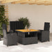 Set mobilier de grădină cu perne, 4 piese, negru, poliratan - WALTI WALTI