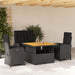 Set mobilier de grădină cu perne, 4 piese, negru, poliratan - WALTI WALTI