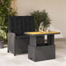Set mobilier de grădină cu perne, 2 piese, negru, poliratan - WALTI WALTI