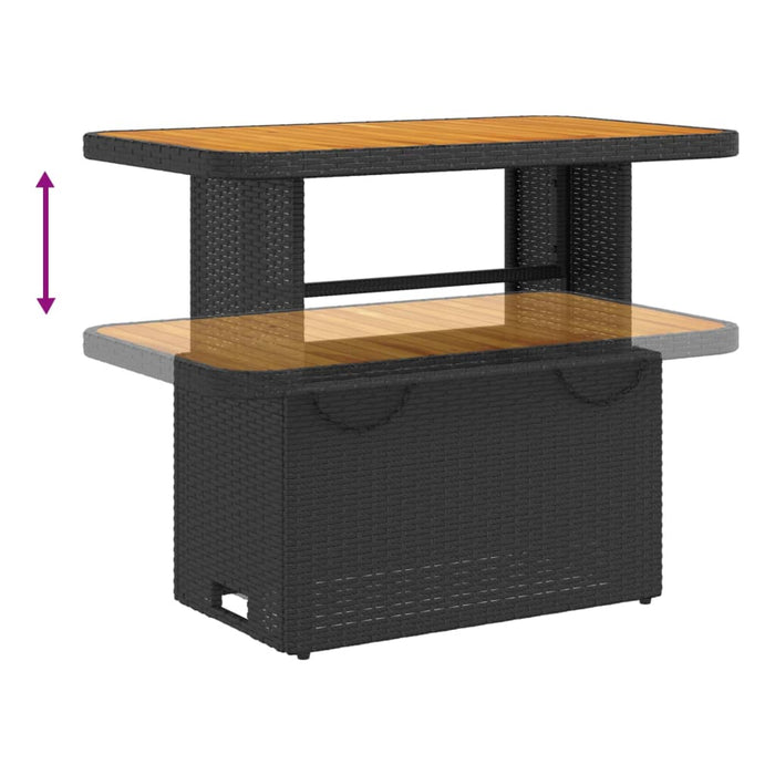 Set mobilier de grădină cu perne, 4 piese, negru, poliratan WALTI