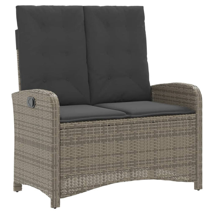Set mobilier de grădină cu perne, 2 piese, gri, poliratan - WALTI WALTI