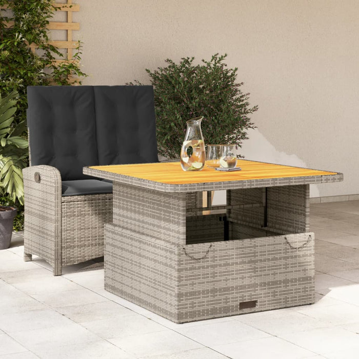 Set mobilier de grădină cu perne, 2 piese, gri, poliratan - WALTI WALTI
