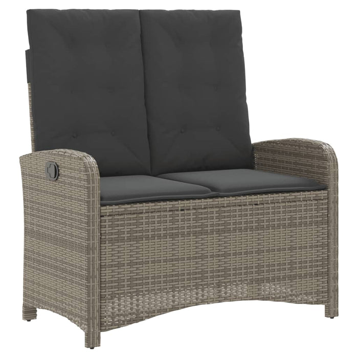 Set mobilier de grădină cu perne, 4 piese, gri, poliratan WALTI