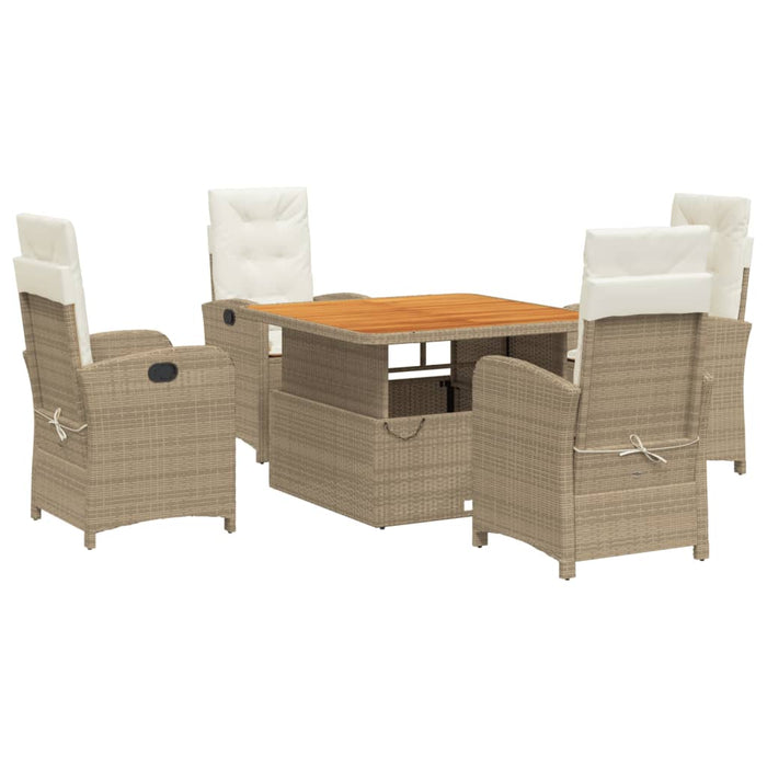 Set mobilier de grădină cu perne, 5 piese, bej, poliratan - WALTI WALTI