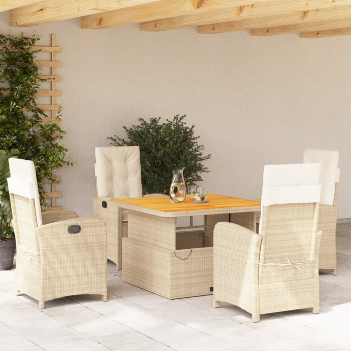 Set mobilier de grădină cu perne, 5 piese, bej, poliratan - WALTI WALTI