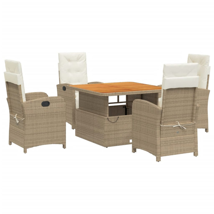 Set mobilier de grădină cu perne, 5 piese, bej, poliratan - WALTI WALTI
