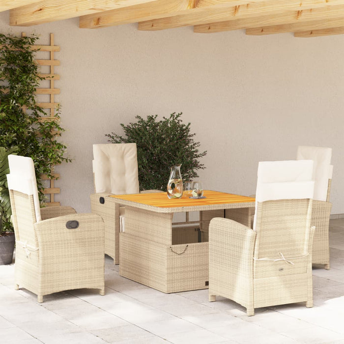 Set mobilier de grădină cu perne, 5 piese, bej, poliratan - WALTI WALTI