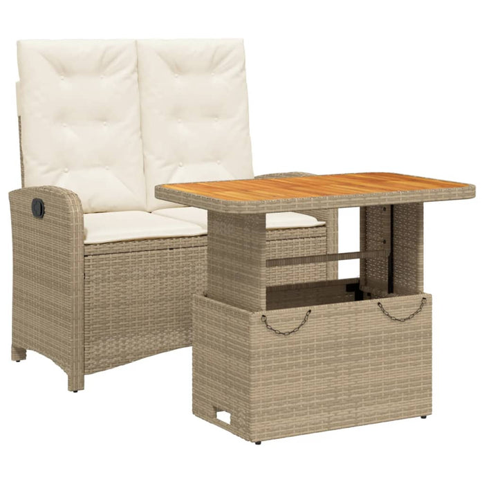 Set mobilier de grădină, 2 piese, cu perne, bej, poliratan - WALTI WALTI
