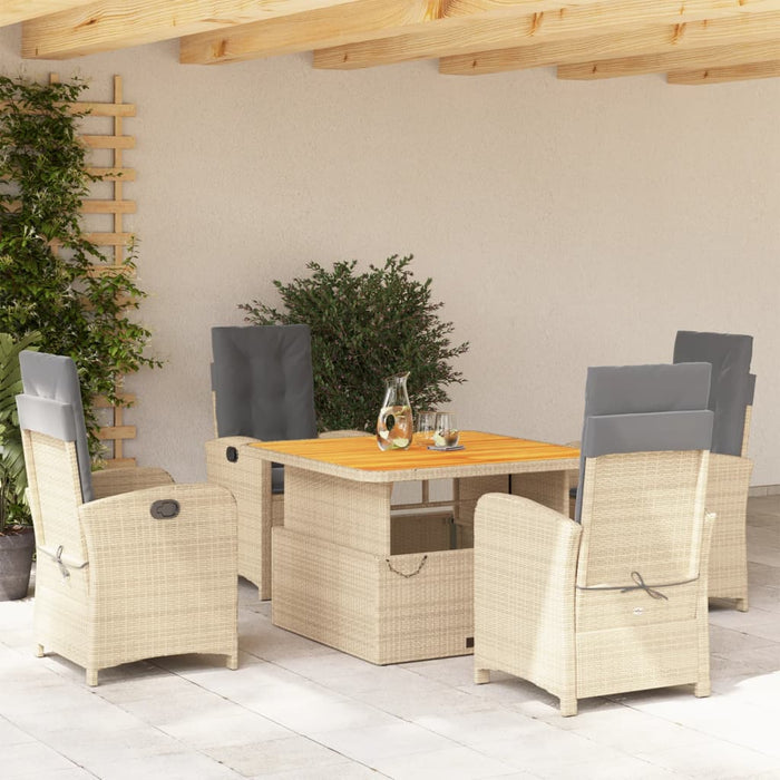 Set mobilier de grădină cu perne, 5 piese, bej, poliratan - WALTI WALTI