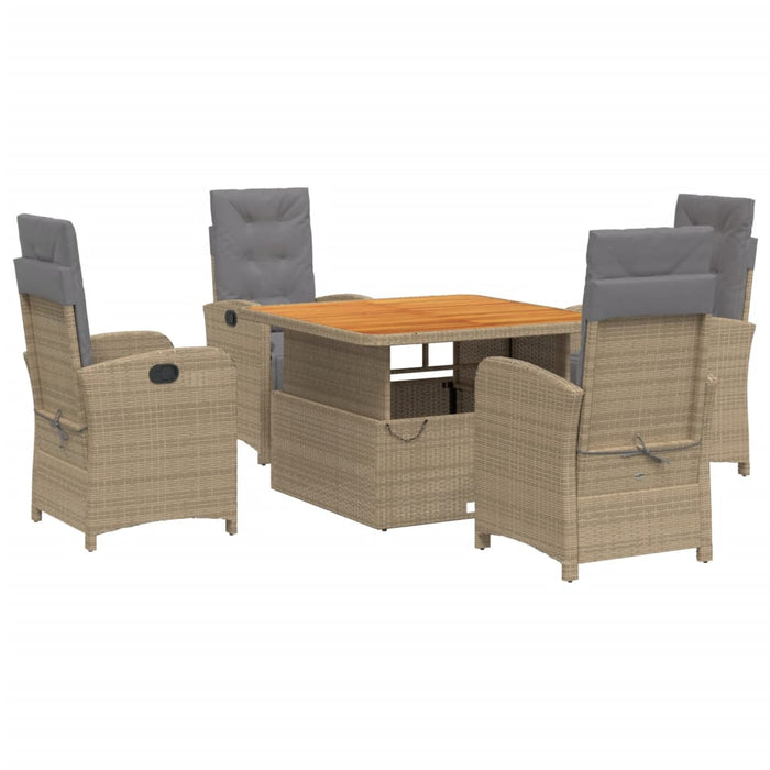 Set mobilier de grădină cu perne, 5 piese, bej, poliratan - WALTI WALTI