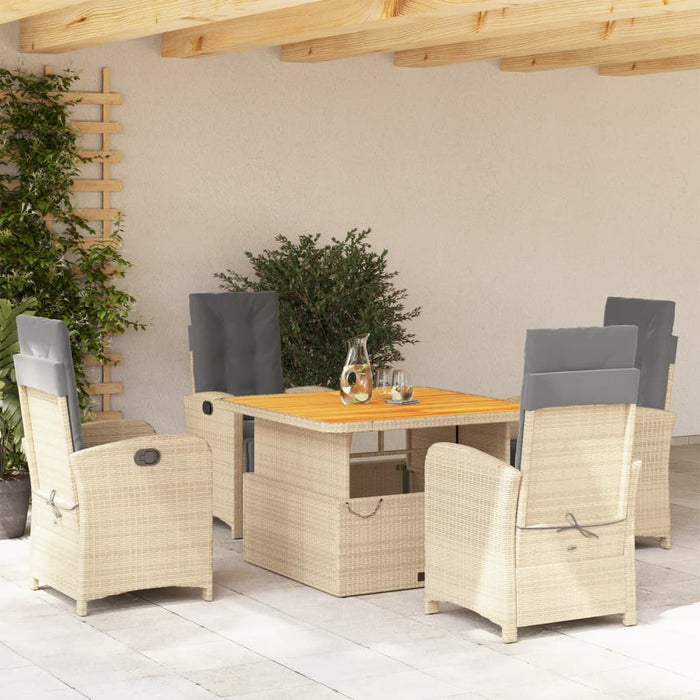 Set mobilier de grădină cu perne, 5 piese, bej, poliratan - WALTI WALTI