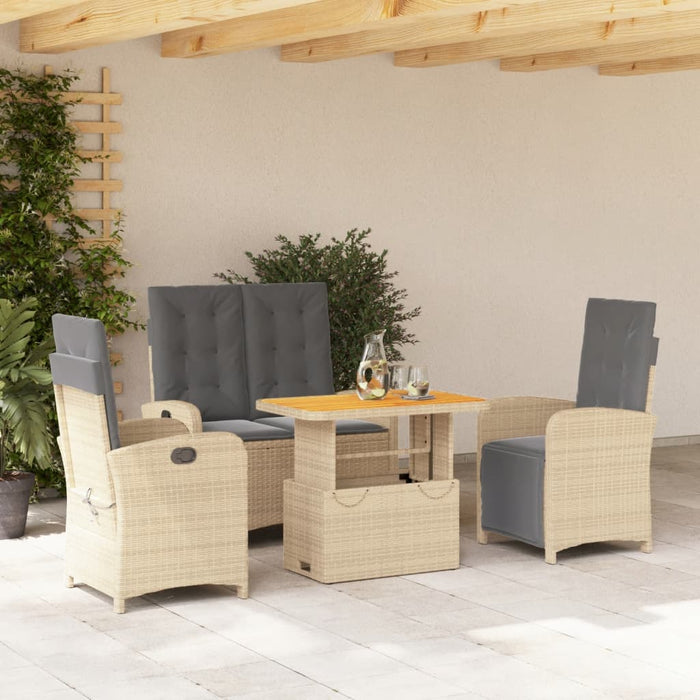 Set canapele de grădină, 4 piese, cu perne, bej, poliratan - WALTI WALTI