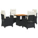 Set mobilier de grădină cu perne, 5 piese, negru, poliratan - WALTI WALTI