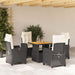 Set mobilier de grădină cu perne, 5 piese, negru, poliratan - WALTI WALTI