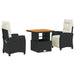 Set mobilier de grădină cu perne, 3 piese, negru, poliratan - WALTI WALTI