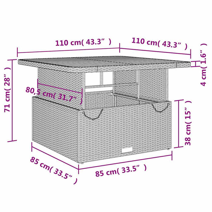 Set mobilier de grădină cu perne, 2 piese, negru, poliratan - WALTI WALTI