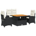 Set mobilier de grădină cu perne, 4 piese, negru, poliratan - WALTI WALTI