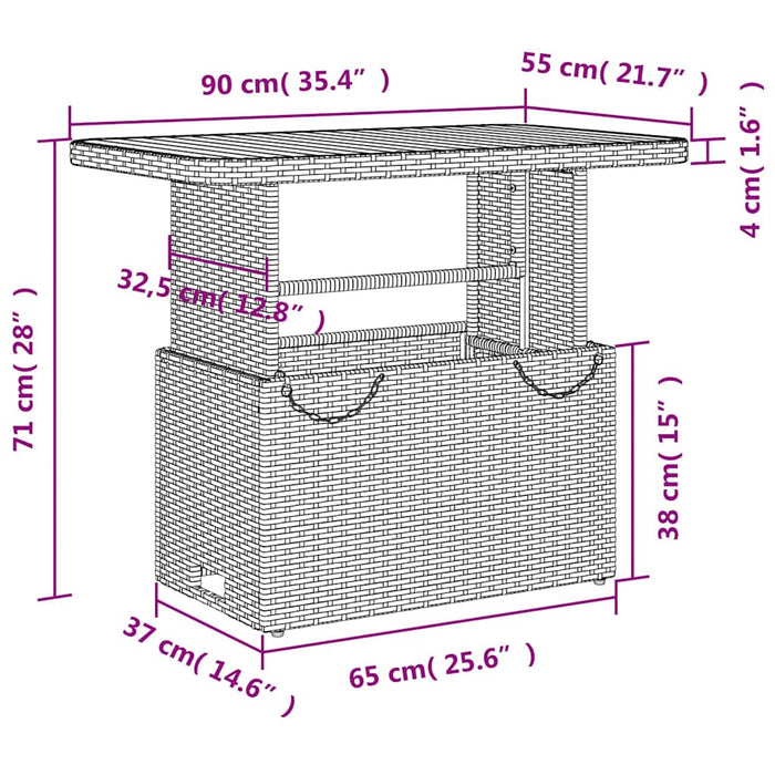 Set mobilier de grădină cu perne, 2 piese, negru, poliratan - WALTI WALTI