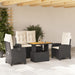 Set mobilier de grădină cu perne, 4 piese, negru, poliratan - WALTI WALTI