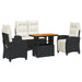 Set mobilier de grădină cu perne, 4 piese, negru, poliratan - WALTI WALTI