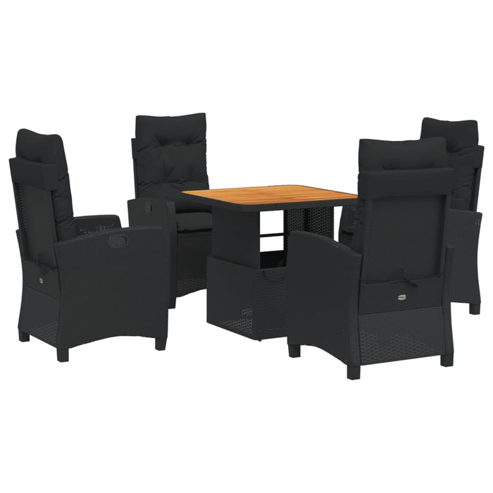 Set mobilier de grădină cu perne, 5 piese, negru, poliratan - WALTI WALTI