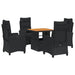 Set mobilier de grădină cu perne, 5 piese, negru, poliratan - WALTI WALTI