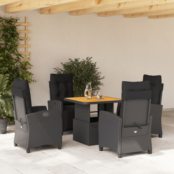 Set mobilier de grădină cu perne, 5 piese, negru, poliratan - WALTI WALTI
