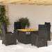 Set mobilier de grădină cu perne, 5 piese, negru, poliratan - WALTI WALTI