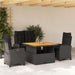 Set mobilier de grădină cu perne, 4 piese, negru, poliratan - WALTI WALTI