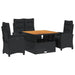 Set mobilier de grădină cu perne, 4 piese, negru, poliratan - WALTI WALTI