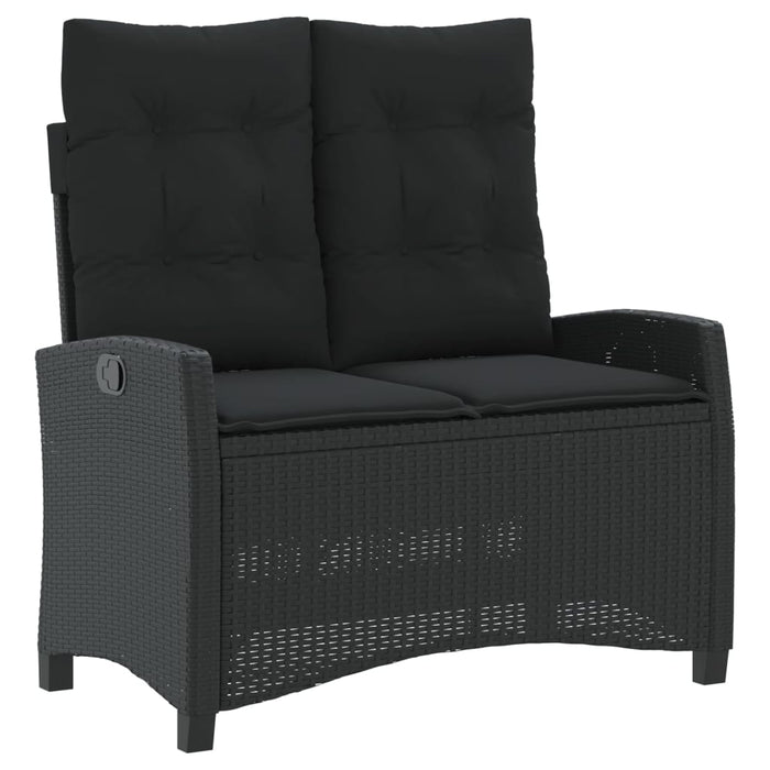 Set mobilier de grădină cu perne, 4 piese, negru, poliratan - WALTI WALTI