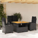 Set mobilier de grădină cu perne, 4 piese, negru, poliratan - WALTI WALTI