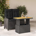 Set mobilier de grădină cu perne, 2 piese, negru, poliratan - WALTI WALTI