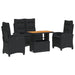 Set mobilier de grădină cu perne, 4 piese, negru, poliratan - WALTI WALTI