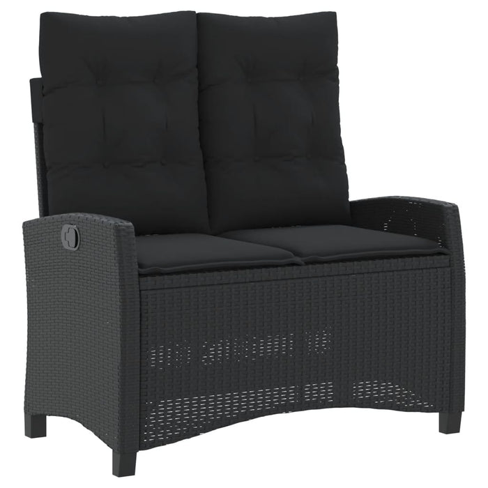 Set mobilier de grădină cu perne, 4 piese, negru, poliratan - WALTI WALTI