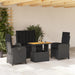 Set mobilier de grădină cu perne, 4 piese, negru, poliratan - WALTI WALTI