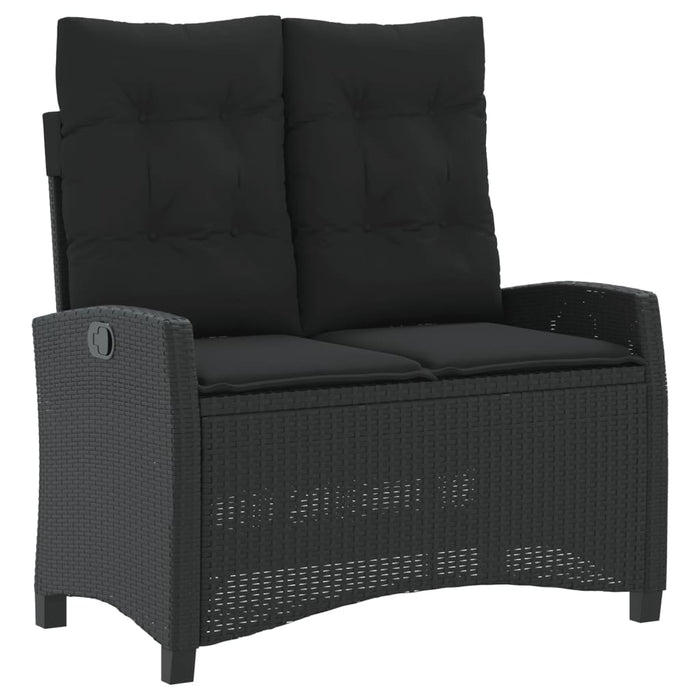 Set mobilier de grădină cu perne, 4 piese, negru, poliratan - WALTI WALTI